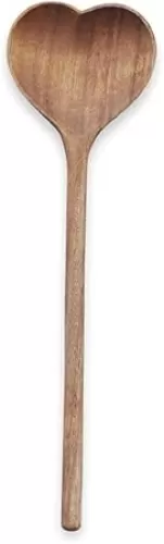 1 Pack Wooden Heart Shaped Spoon Long Handle Wood Kitchen Utensils for Cooking Mixing