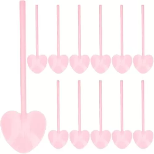 100pcs Heart Shaped Disposable Spoons Plastic Spoon Mini Spoons for Jars Small Shovel Spoons Espresso Spoons Soup Spoon Muffint