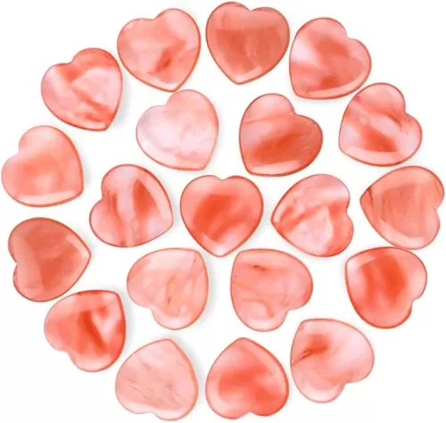 10pcs Natural Crystal Watermelon Quartz Heart Shaped Healing Watermelon Quartz Stones Polished Cute Mini Palm Chakra Gemstones Reiki Energy Balancing Stone for Meditation Birthday Gift 0.8 inch(20mm)