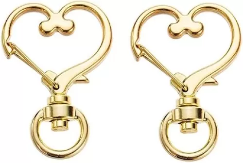 12Pcs Heart Shape Metal Keychain Keyring 360 Degrees Swivel Lobster Clasp Snap Hook for Making Key Ring Pendant, Bags Pendant and Other Accesspries (Gold)