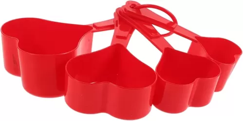 1set Cute Heart Shaped Measuring Spoon Set Plastic Spoons for Baking Cooking for Weddings Christmas and Everyday Use Easy to Clean Compact Storage