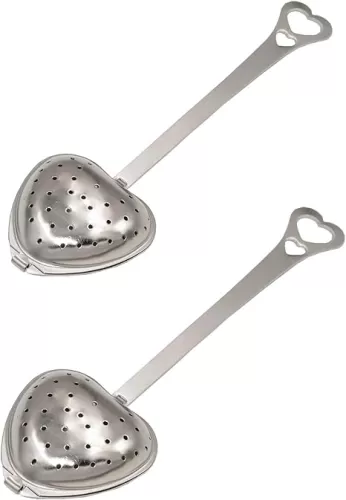 2pcs Heart-Shaped Stainless Steel Tea Ball - 1.8 Inch Infuser Strainer Filters Interval Diffuser