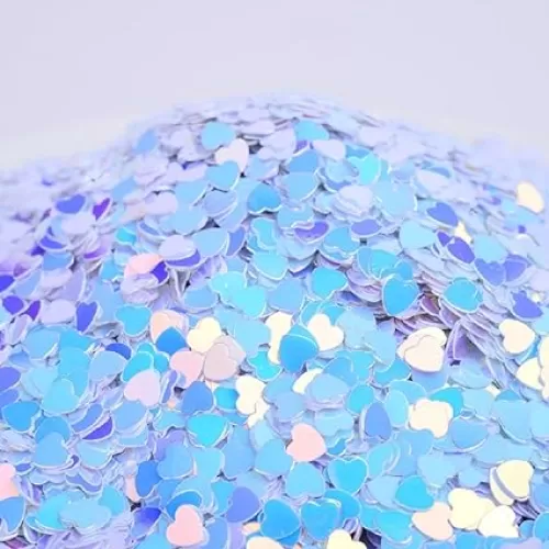 3000pcs Heart Shaped PVC 4mm Glitter Confetti for Valentine's Day, Anniversary, Birthday, Wedding, Bridal Shower & Baby Shower Parties Decorations (White)