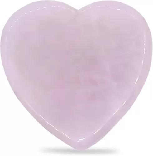 50mm Rose Quartz Crystals, Heart Shaped Crystal Worry Stone Carved Gemstone Healing Stone for Chakra Reiki Balancing Meditation Massage Home Décor