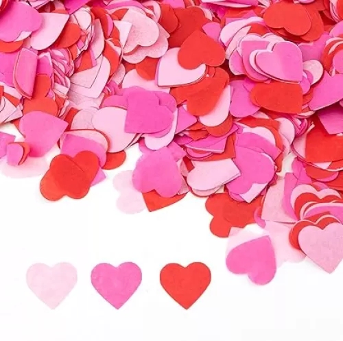 6000pcs Valentine's Day Heart Confetti Decoration, Paper Heart Shaped Table Confetti Tissue Confetti for Valentine's Day Wedding Engagement Anniversary Birthday Party Decoration