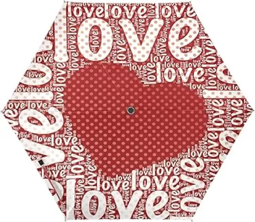 ALAZA Love Words with Heart Shape Men's and Women's umbrellas Car Umbrella Golf Umbrella