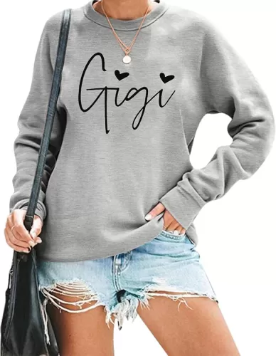 ALLTB Gigi Sweatshirt Women Gigi Heart Graphic Sweater Gifts for Grandma Nana Pullover Top Casual Long Sleeve Tee Tops
