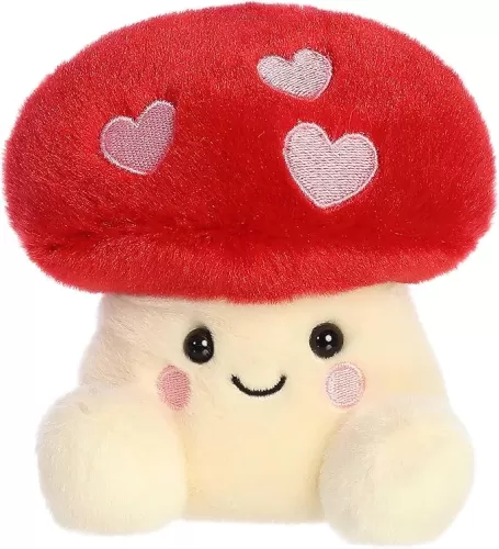 Aurora® Adorable Palm Pals™ Aislyn Heart Mushroom™ Stuffed Animal - Pocket-Sized Play - Collectable Fun - Red 5 Inches