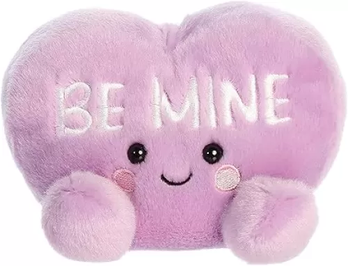 Aurora® Adorable Palm Pals™ Be Mine Candy Heart™ Stuffed Animal - Pocket-Sized Play - Collectable Fun - Purple 5 Inches