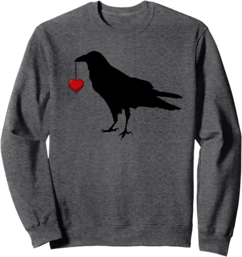 Blackbird with Heart Crow Sweatshirt