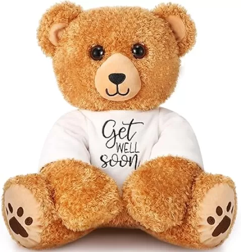 Chalyna Get Well Soon Bear 16 Inch Love Stuffed Bear Plush Toy Heart Stuffed Animals Plush for Girlfriend Romantic Birthday Wedding Anniversary Presents
