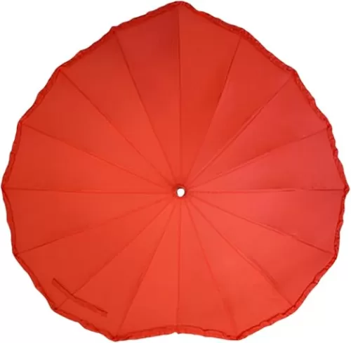 Creative bright red straight handle love couple umbrella, long handle heart-shaped wedding decoration umbrella