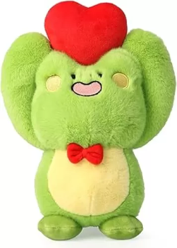 Cute Frog Plush Toy With Red Heart - Stuffed Animal Plushie for Valentine's Day, Birthday, Christmas - Soft Gift for Girlfriend, Kids 9.8"