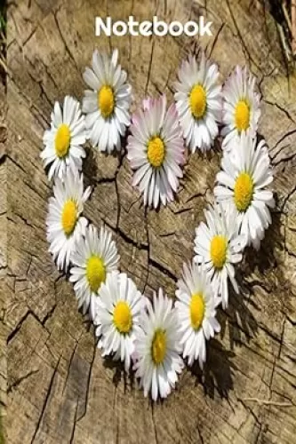 Daisy Flower Heart Shaped Notebook