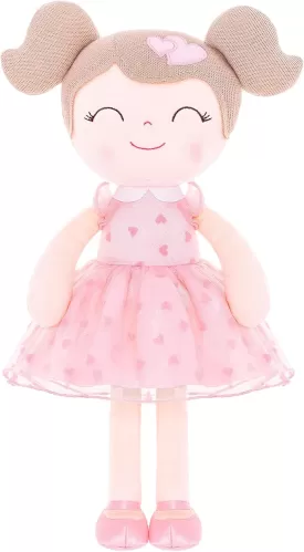 Gloveleya Baby Doll Valentines Day Gifts I Love You Gifts Soft Toy Plush Dolls Pink Flocking Heart Girl 16 Inches