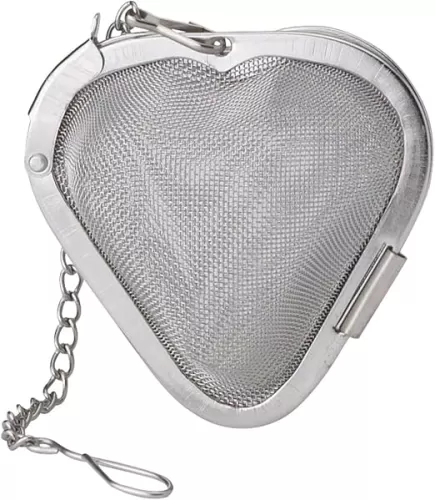 HIC Heart Shaped Loose Tea Leaf Strainer and Herbal Infuser, 18/8 Stainless Steel, Mesh Tea Ball, 2.5-Inch