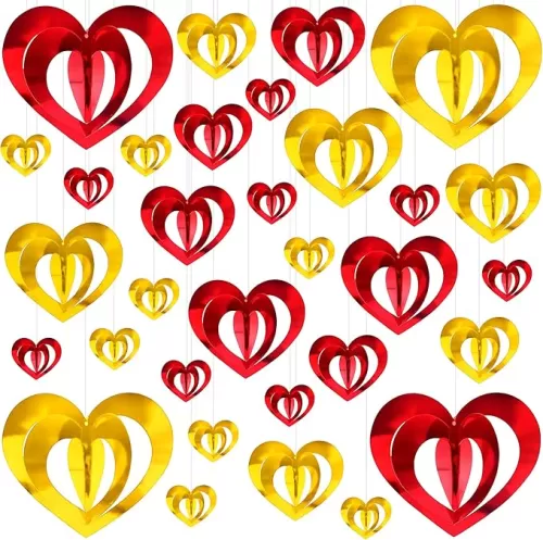 KatchOn Valentines Hanging Decorations - 11 Inch, Pack of 32 | Heart Garland, Valentines Day Decorations
