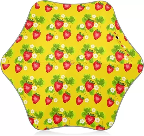 Kids' Handle Umbrella UV Protection Strawberries with Heart Shapes Stick Umbrella - Automatic Open Compact Travel Windproof for Girls Boys