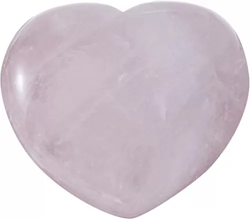 Marrywindix 45 mm Healing Crystal Big Natural Rose Stone Heart Love Carved Palm Worry Stone Chakra Reiki Balancing (Pink)