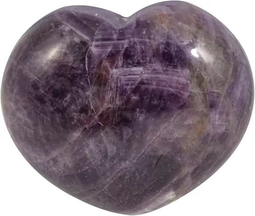 Natural Amethyst Heart Love Palm Pocket Stone Healing Chakra Worry Stone(1.8 Inch)