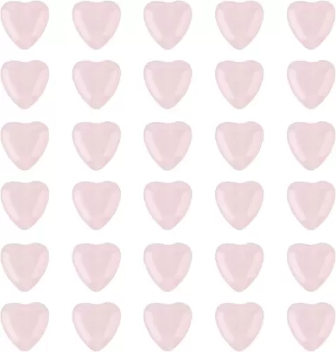 OLYCRAFT 32pcs 12mm Natural Rose Quartz Heart Shape Carved Pink Quartz Beads with Hole Gemstone Loose Beads Strands for Necklace Bracelet Earring DIY Jewelry Making