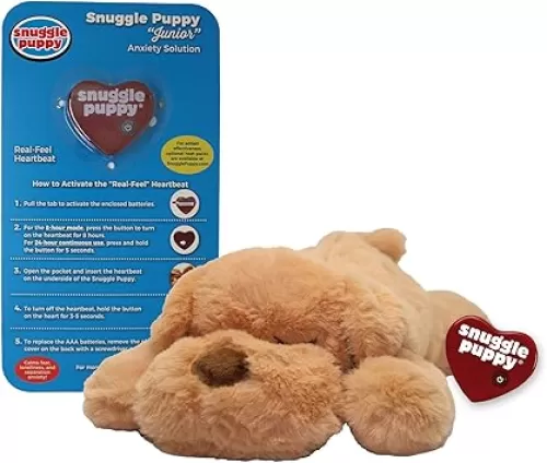 Original Snuggle Puppy Toys for Small Breeds - Heartbeat Puppy for Dogs - Pet Anxiety Relief and Calming Aid - Comfort Dog Toys for Behavioral Training