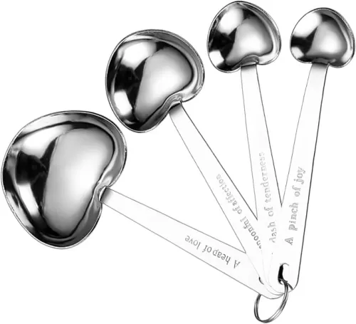 Pack Of 4 Heart Shape Measuring Spoons Heart Shape Coffee Measuring Spoons Set For Memorable Wedding Supplies