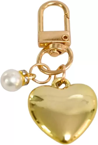 Pearl Heart Shape Keychain Cute Love Keyring Bag Charm Aesthetic Accessories Resin Handbags Christmas Car Keys