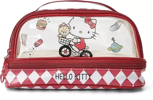 Pencil Case for Girls, Cute Pencil Box Pouch with Zipper, Large Capacity Stationery Storage Organizer for School Supplies, Gifts for Her (Red)