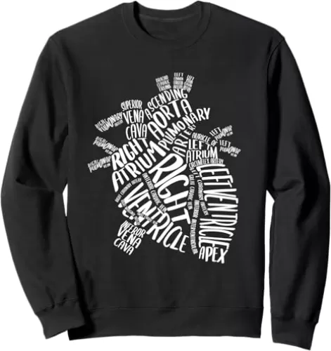 Perfect Human Anatomy - Parts of a heart design Sweatshirt