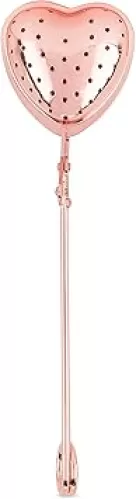 Pinky Up Heart Shaped Tea Ball, Reusable Loose Leaf Tea Infuser, Brew Tea with Ease, Stainless Steel, Rose Gold