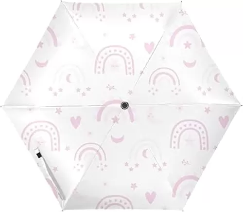 Rainbow Star Heart Shape Peach Umbrella for kids 39 Inch Retractable auto open close umbrellas for rain windproof for special designed and strong Outdoor Defence Accessories paraguas para