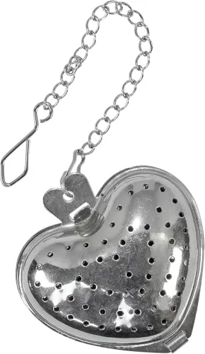 R&M Heart-Shaped Tea Ball Infuser, Stainless Steel 1.75 inch, for Loose Tea, Tea Strainer