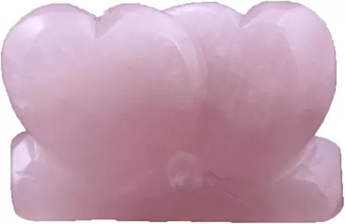 Rose Quartz Double Heart Shape Love Rock Crystal Chakra Stones Carved Chakra Healing Reiki for Lover