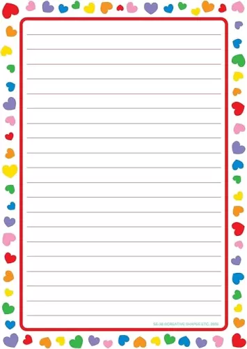 SHAPES ETC. Heart Border Large Lined Notepad