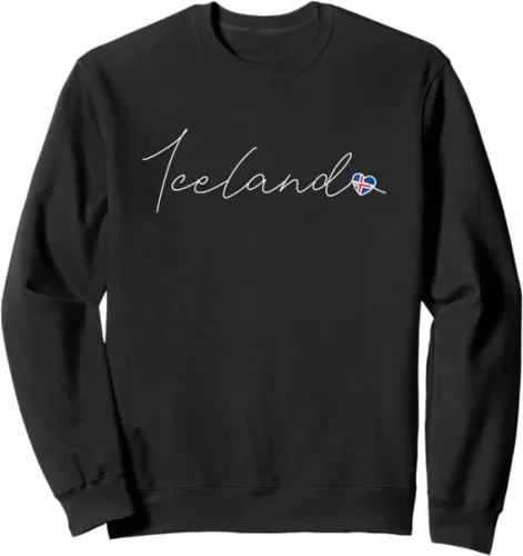 Ísland Simple Love Icelandic Flag Heart on Iceland Sweatshirt