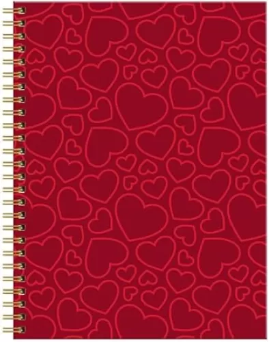 Spiral Journal Notebook for Women, A5 College Ruled Notebooks 6"x 8.4", 120 Pages Lined Journal with Premium Thick Paper, Perfect for School Office Home Gifts(Red Heart)