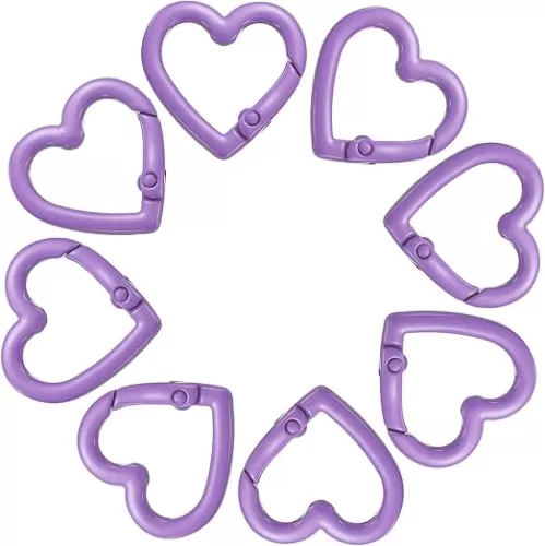 uxcell Heart-Shaped Spring Snap Clip Keyrings Trigger Buckle Hook