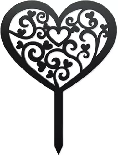 WADORN Hollow Heart Garden Metal Stakes Sign, Funny Heart Decorative Planter Stakes Wedding Metal Outdoor Statues Decor Fun Gardening Gifts for Flower Pot Garden Backyard Pathway Patio Lawn Walkways