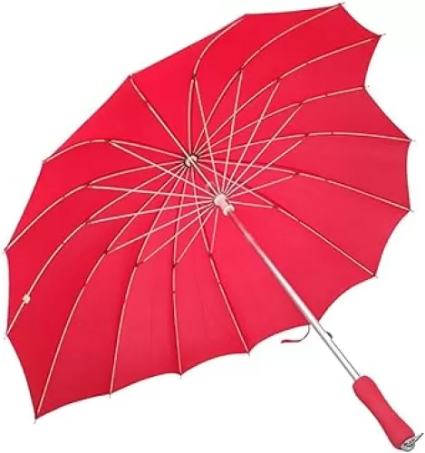 Wedding Style Stick Umbrellas Large Heart-Shape Rainproof Canopy Sun Umbrella Manual Open Stick Umbrella 16 Ribs Strong Windproof Rain Umbrella for Outdoor Wedding Decorations Photoshoot Props