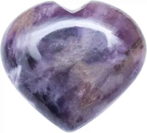 ZAICUS 50mm Amethyst Polished Heart Stone, Healing Crystal Palm Worry Pocket Heart Love Stones for Tumble Collection | Reiki Stone Set | Good Luck | Gift Craft | Home Decoration