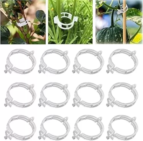 100Pcs Reusable Secured Plastic Plant Clips for Plants Support, Garden Clips for Climbing Plants, Tomato Grape Vine Vegetables Grow Upright Fixing Clips - Makes Plants Healthier