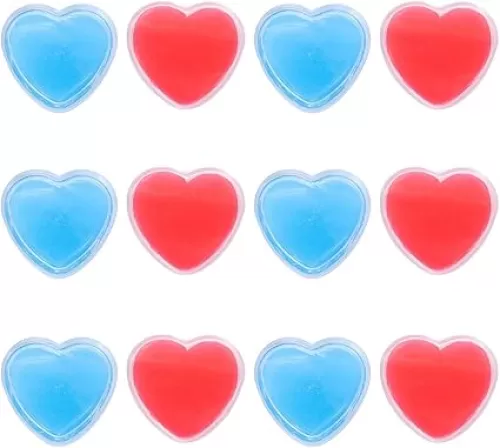 12 Packs Diamond-Paint-Art Wax Storage Box Diamond-Paint-Art Wax Storage Container Case Painting Glue Clay Organizer with 36 Pieces Heart Shaped Glue Clay(Red, Blue)