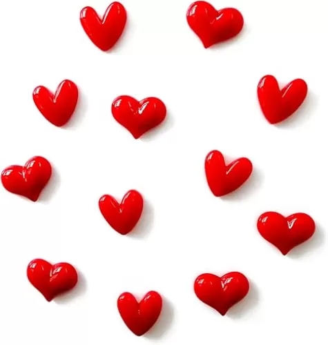 12PCS Cute Heart Refrigerator Magnets, Red Color Decorative Magnets for Fridge, 1.26 * 0.95 inch, 1.07 * 1.07 inch Mix Two Love Heart Shapes, Funny Whiteboard Pictures Photos Magnetic Magnet Set