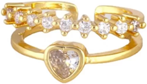 18k Gold Toe Rings For Women Heart Shaped Zircon Toe Ring Adjustable Toe Rings Bow Toe Ring Tail Ring For Women