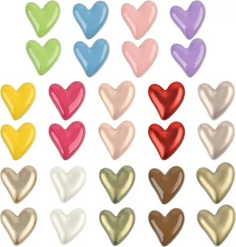 28PCS Refrigerator Heart Magnets for Fridge Cute Decorative Magnets 0.79in Small Magnet Set Lovely Decoration for Classroom Office Whiteboard Cabinet Locker Home Kitchen Valentine