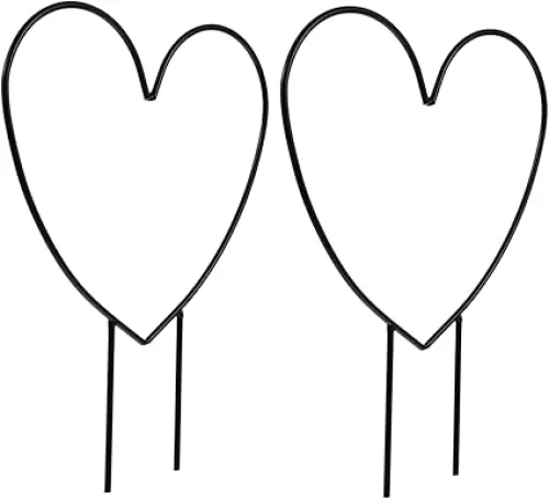 2Pcs Heart Shaped Climbing Support Rack for Vines Plant Holder for Garden Stalks Durable Stand for Creepers Trellis for Roses Morning Glories