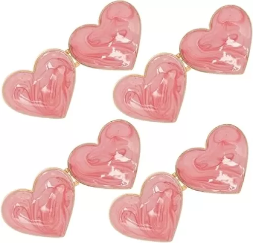 4 Pairs Jeans Waist Tightener Heart-shape Button for Pants Waist Adjuster for Women