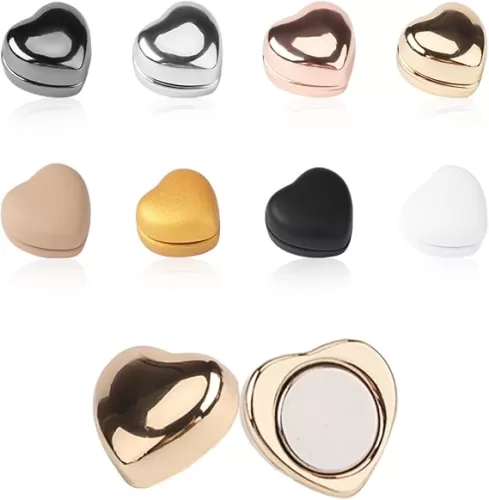 8PCS Hijab Magnetic Pins, Multi-Purpose Strong Magnetic Hijab Pins Scarf Magnetic Clasp Pinless Brooch Magnetic Hijab Pins for Women Hijabs Scarves Clothes, Heart Magnets