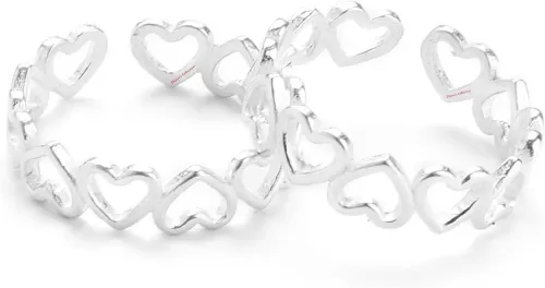 925 Silver Oxidized Designer Heart Toe Ring For Women